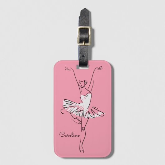 Aangepaste Ballerina naam en kleur Bagagelabel (Voorkant (verticaal))