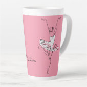 Aangepaste Ballerina naam en kleur Latte Mok (Rechterhoek)