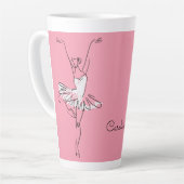 Aangepaste Ballerina naam en kleur Latte Mok (Linkerhoek)