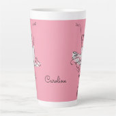 Aangepaste Ballerina naam en kleur Latte Mok (Voorkant)