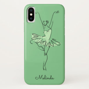Aangepaste Ballerina-naam- en kleurentelefoongeval iPhone X Hoesje