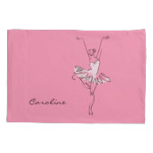 Aangepaste Ballerina-naam en kleurkussens Kussensloop (Achterkant)