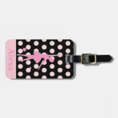 Aangepaste ballerina polka-punten bagagelabel (Voorkant horizontaal)