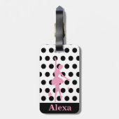 Aangepaste  ballerina polka-punten bagagelabel (Achterkant verticaal)
