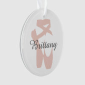 Aangepaste ballet Slipper Ballerina Dance Center N Ornament (voorkant)