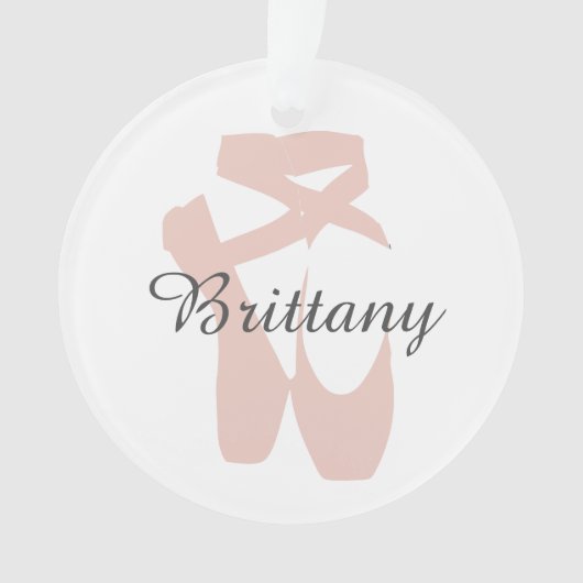 Aangepaste ballet Slipper Ballerina Dance Center N Ornament (voorkant)