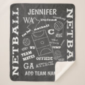 Aangepaste balswerstijl netball chalkboard sherpa deken (Voorkant)