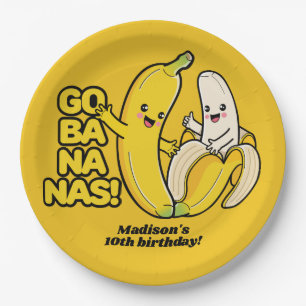 Aangepaste Bananas-tekst Papieren Bordje