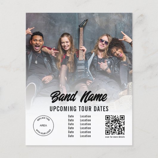 Aangepaste Band-foto-Logo QR-code Gigons-datums Flyer (Voorkant)