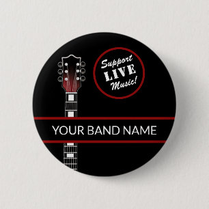 Aangepaste Band Merch Support Live Muziek Gitaar P Ronde Button 5,7 Cm