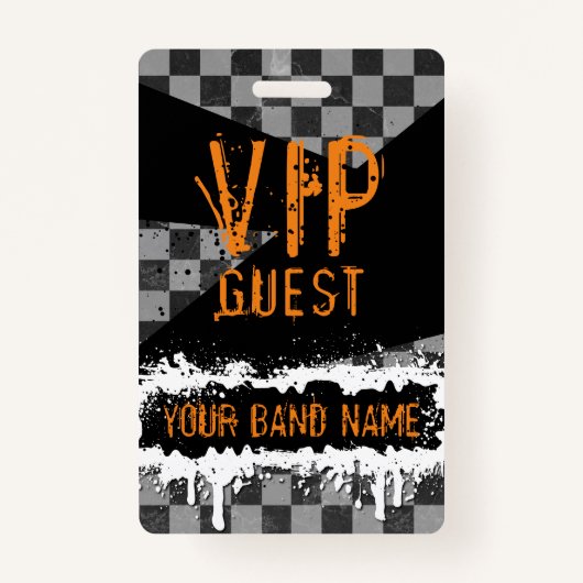 Aangepaste band Merch VIP Lanyard Punk Rock Backst Badge (Voorkant)