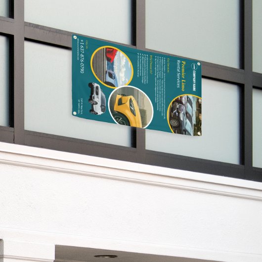 Aangepaste banner voor autohuurdiensten (Buitenkant Gebouw)