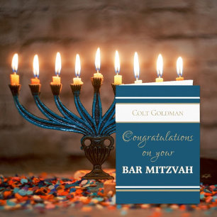 Aangepaste Bar Mitzvah Congrates Card Kaart