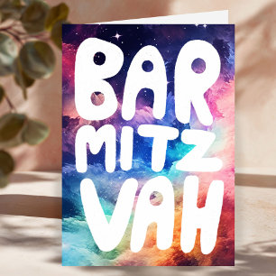 Aangepaste BAR MITZVAH Regenboog Melkweg Congrats Kaart