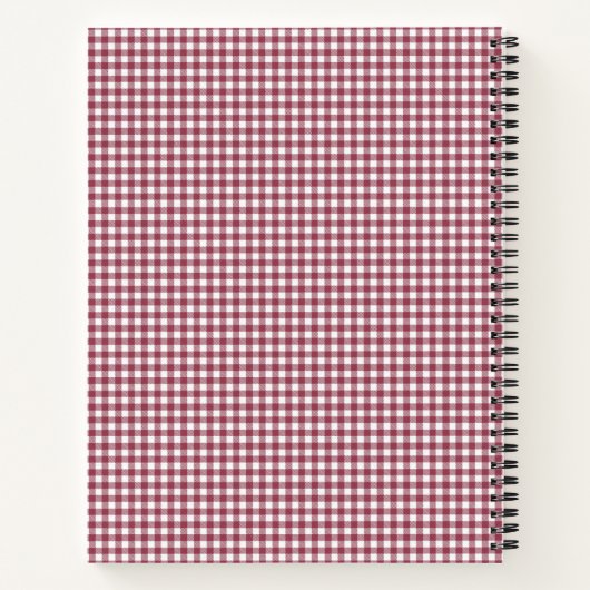 Aangepaste Barbecue Chef Red Gingham Check Notitieboek (Achterkant)