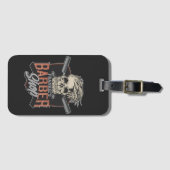 Aangepaste Barber Shop Hipster Skull en Razors Bagagelabel (Voorkant (horizontaal))