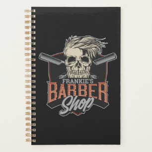 Aangepaste Barber Shop Hipster Skull en Razors Planner