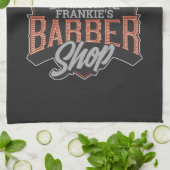 Aangepaste Barber Shop Hipster Skull en Razors Theedoek (Gevouwen)