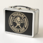 Aangepaste Barber Shop Skull Rockabilly Salon (Voorkant)