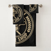 Aangepaste Barber Shop Skull Rockabilly Salon Bad Handdoek (Insitu)