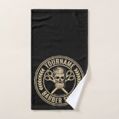 Aangepaste Barber Shop Skull Rockabilly Salon Bad Handdoek (Handdoek)