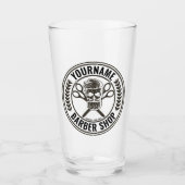 Aangepaste Barber Shop Skull Rockabilly Salon Glas (Voorkant)