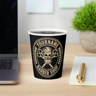 Aangepaste Barber Shop Skull Rockabilly Salon Papieren Bekers