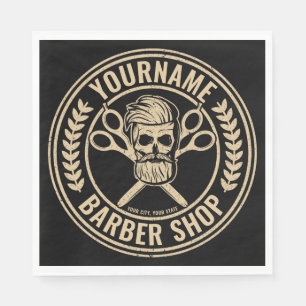 Aangepaste Barber Shop Skull Rockabilly Salon Servet