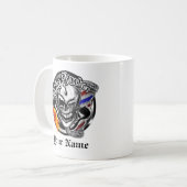 Aangepaste Barber Skull met Flaming Razor Mok (Voorkant links)