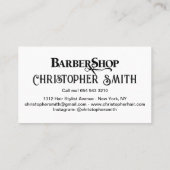 Aangepaste Barber-winkel in zwart-wit Visitekaartje (Achterkant)