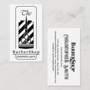 Aangepaste Barber-winkel in zwart-wit Visitekaartje