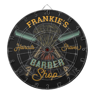 Aangepaste Barber Winkel Retro Haircuts Shaves Dartbord
