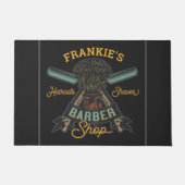 Aangepaste Barber Winkel Retro Haircuts Shaves Deurmat (Voorkant)