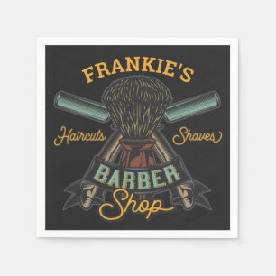 Aangepaste Barber Winkel Retro Haircuts Shaves Servet
