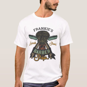 Aangepaste Barber Winkel Retro Haircuts Shaves T-shirt