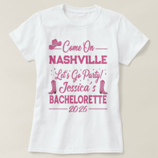 Aangepaste Barbiecore Cowboy Bachelorette-feestje T-shirt