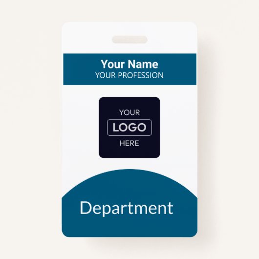 Aangepaste Barcode Business Logo Naam Badge (Voorkant)