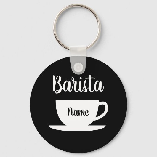 Aangepaste barista naam sleutelhanger koffiewinkel (Voorkant)