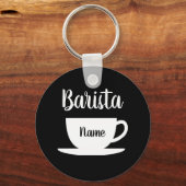 Aangepaste barista naam sleutelhanger koffiewinkel (Voorkant)