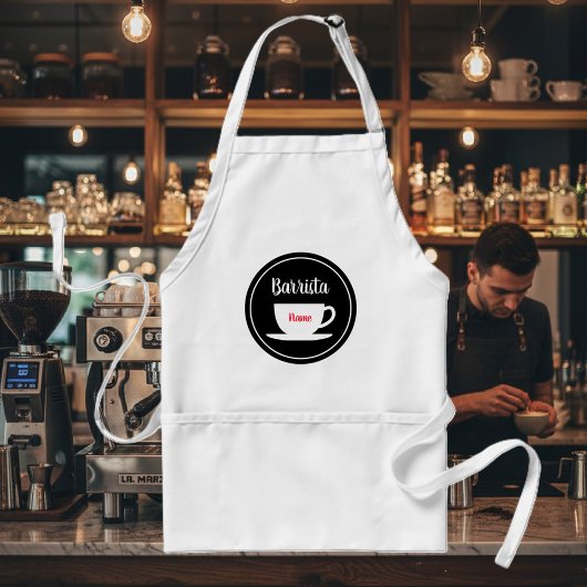 Aangepaste barrista koffiebeker apron voor mannen standaard schort