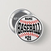 Aangepaste Baseball Button Baseball Team Player Bu (Voorkant /achterkant)