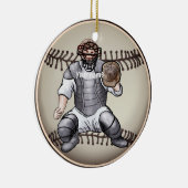 Aangepaste Baseball Catcher name ornament (Rechts)