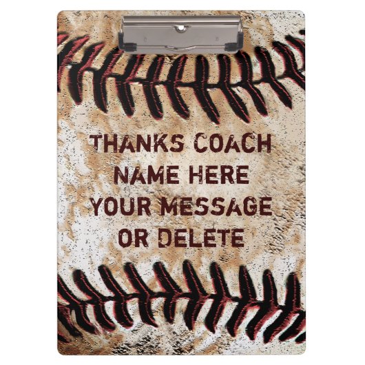 Aangepaste Baseball Coach Clipboard Cool Klembord (Voorkant)