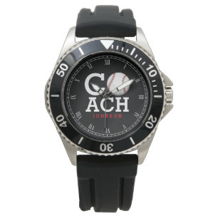 Aangepaste Baseball Coach Geëvenaarde Horloge