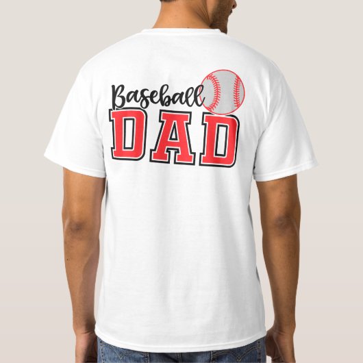 Aangepaste Baseball Dad T-Shirt (Achterkant)