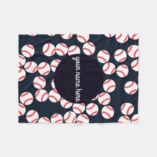 Aangepaste Baseball Fleece Blanket (Voorkant (Horizontaal))
