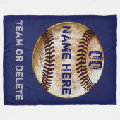 Aangepaste Baseball Fleece Blanket 3 tekstvakken (Voorkant (Horizontaal))