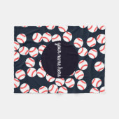 Aangepaste Baseball Fleece Blanket Deken (Voorkant (Horizontaal))