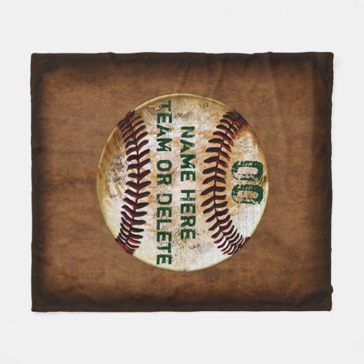 Aangepaste Baseball Fleece Blanket, Jouw tekst (Voorkant (Horizontaal))