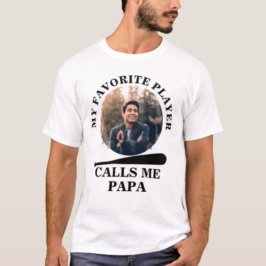 Aangepaste baseball-foto van mijn favoriete baseba t-shirt (Voorkant)